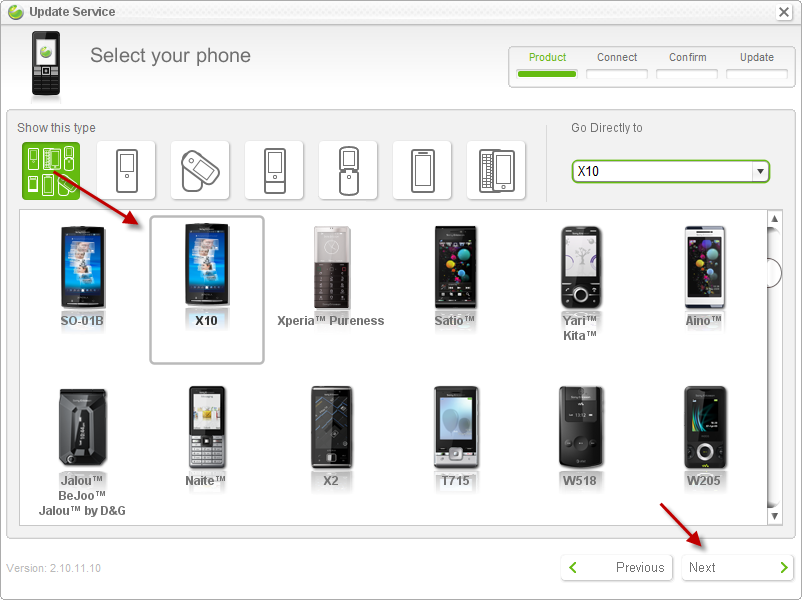 how to update android on sony ericsson xperia x10